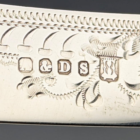 1885 年英國古董鍍銀 5 雙魚餐具 Allen 和 Darwin